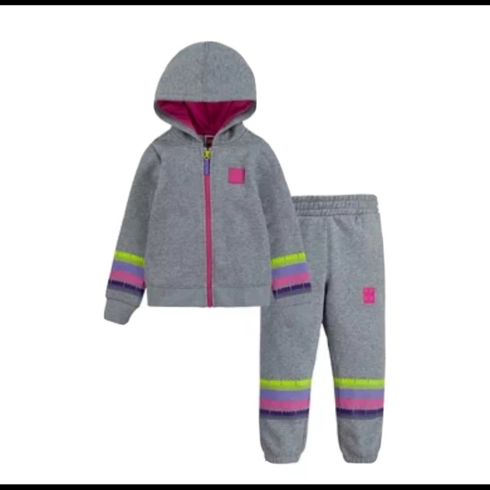 NWT LEGO Gray Hoodie Set with Colorful Stripes